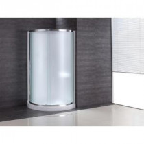 38 in. x 38 in. x 76 in. Shower Kit with Intimacy Glass, Shower Base and Wall in White