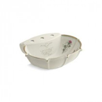 Anatole 6-5/8 in. Vitreous China Pedestal Sink Basin in Biscuit with Prairie Flowers Design