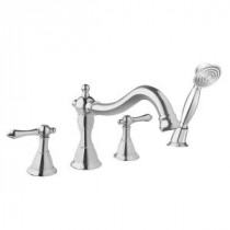 Bellver 2-Handle Deck-Mount Roman Tub Faucet with Handshower in Chrome
