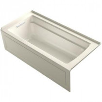Archer 5.5 ft. Left Drain Soaking Tub in Biscuit