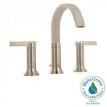 Berwick 8 in. Widespread 2-Handle High-Arc Bathroom Faucet in Satin Nickel with Speed Connect Drain