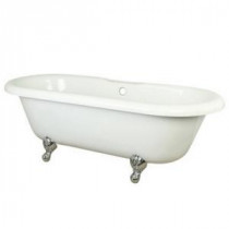 5.6 ft. Acrylic Polished Chrome Claw Foot Double Ended Tub in White