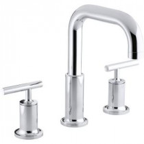 Purist Deck-Mount 8 in. Widespread 2-Handle High-Arc Bathroom Faucet Trim in Polished Chrome