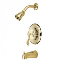 French Single-Handle 5-Spray Tub and Shower Faucet in Polished Brass