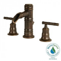 Bamboo Series 8 in. Widespread 2-Handle Low-Arc Bathroom Faucet in Heritage Bronze