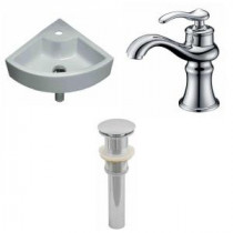 Unique Vessel Sink Set in White with Single Hole cUPC Faucet and Drain