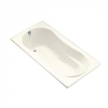 ProFlex 6 ft. Center Drain Acrylic Soaking Tub in Biscuit