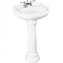 Icera Arlington Petite Pedestal Combo Bathroom Sink in White