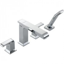 Arzo 2-Handle Deck-Mount Roman Tub Faucet with Hand Shower Trim Kit Only in Chrome (Valve Not Included)