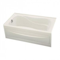Hourglass 5 ft. Left-Hand Drain with Integral Apron and Tile Flange Acrylic Bathtub in Biscuit