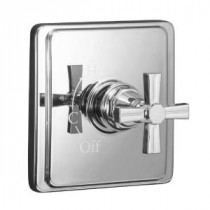 Pinstripe 1-Handle Rite-Temp Pressure-Balancing Valve Trim Kit with Cross Handle in Polished Chrome (Valve Not Included)