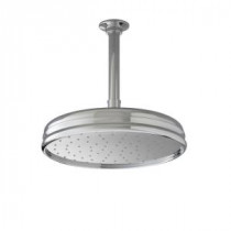 1-Spray 10 in. Traditional Round Rain Showerhead in Brushed Nickel