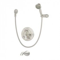 Carrington Single-Handle 3-Spray Tub and Shower Faucet in Satin Nickel
