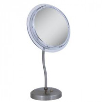 Surround Light S-Neck Vanity Mirror in Satin Nickel