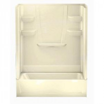 A2 30 in. x 60 in. x 76 in. 4-piece Direct-to-Stud Tub/Shower in Biscuit