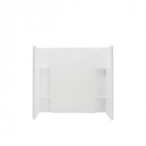 Accord 36 in. x 60 in. x 77 in. 3-Piece Direct-to-Stud Complete Tub Wall Set with Backers in White