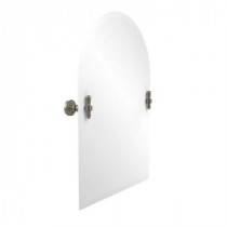 Retro-Dot Collection 21 in. x 29 in. Frameless Arched Top Single Tilt Mirror with Beveled Edge in Antique Pewter