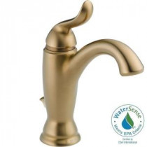 Linden Single Hole Single-Handle Bathroom Faucet in Champagne Bronze with Metal Pop-up