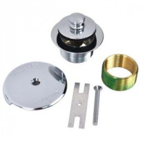 1.625 in. Overall Diameter x 16 Threads x 1.25 in. Lift and Turn Bathtub Stopper with Bushing Trim in Chrome Plated