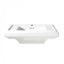 Town Square 24 in. Pedestal Sink Basin with Center Faucet Hole Only in White
