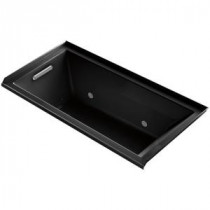 Underscore 5 ft. Whirlpool Tub with Left Drain in Black Black