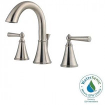 Saxton 8 in. Widespread 2-Handle High-Arc Bathroom Faucet in Brushed Nickel