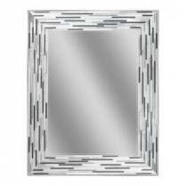 30 in. L x 24 in. W Reeded Charcoal Tiles Wall Mirror