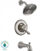 Linden 1-Handle H2Okinetic Tub and Shower Faucet Trim Kit in Stainless (Valve Not Included)