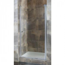 Cove 24.5 in. to 26.5 in. x 72 in. Semi-Framed Pivot Shower Door in Silver with 1/4 in. Clear Glass