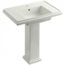 Tresham Pedestal Combo Bathroom Sink with Single-Hole Faucet Drilling in Dune