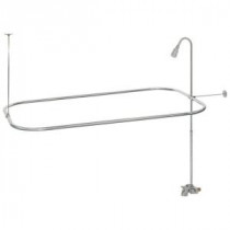 3/4 in. 2-Handle Bathcock Type Portable Aluminum Add-On Shower Unit in Chrome