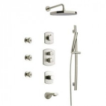 Novello Combination 8 2-Handle Tub and Shower Faucet with Handshower in Brushed Nickel