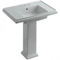 Tresham Pedestal Combo Bathroom Sink with 4 in. Centers in Ice Grey