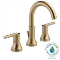 Trinsic 8 in. Widespread 2-Handle High-Arc Bathroom Faucet in Champagne Bronze with Metal Pop-Up
