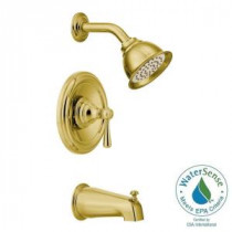 Kingsley Posi-Temp 1-Handle Tub and Shower Trim Kit in Polished Brass (Valve Sold Separately)