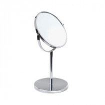7 in. L x 5.9 in. W 5X Vanity Stand-Up Mirror in Chrome