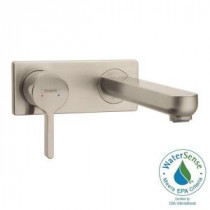 Metris S Single-Handle Wall Mount Bathroom Faucet in Brushed Nickel