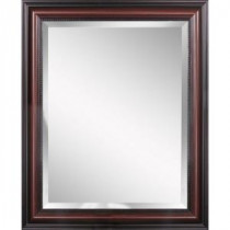 Traditional 30 in. x 42 in. Single Framed Wall Mirror in Cherry