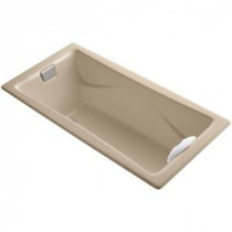 Tea-for-Two 6 ft. Reversible Drain Bathtub in Mexican Sand