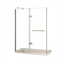 Reveal 32 in. x 60 in. x 74-1/2 in. Alcove Standard Shower Kit in Chrome with Base in White - Left Drain
