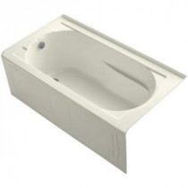 Devonshire 5 ft. Left Drain Soaking Tub in Biscuit with Bask Heated Surface