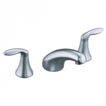 Coralais 8 in. Widespread Rim-Mount 2-Handle Bathroom Faucet Trim in Brushed Chrome (Valve Not Included)