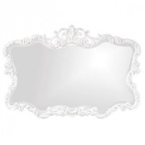 27 in. x 38 in. Vanity Glossy White Framed Mirror