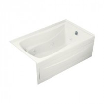 Mariposa 5 ft. Whirlpool Tub with Integral Apron Right-Hand Drain and Heater in White