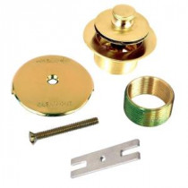 1.625 in. Overall Diameter x 16 Threads x 1.25 in. Lift and Turn Bathtub Stopper with Bushing Trim, Polished Brass