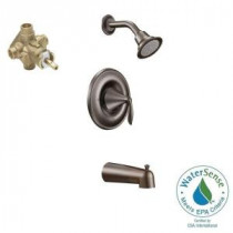 Eva 1-Handle Posi-Temp Tub and Shower Trim Kit in Oil Rubbed Bronze - Valve Included