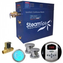 Indulgence 12kW QuickStart Steam Bath Generator Package with Built-In Auto Drain in Polished Chrome