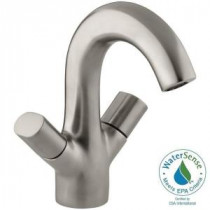 Oblo Single Hole 2-Handle Mid-Arc Bathroom Faucet in Vibrant Brushed Nickel