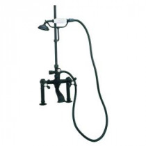 RM22 3-Handle Claw Foot Tub Faucet with Handshower in Oil Rubbed Bronze