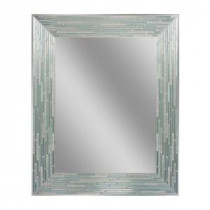 30 in. L x 24 in. W Reeded Sea Glass Wall Mirror